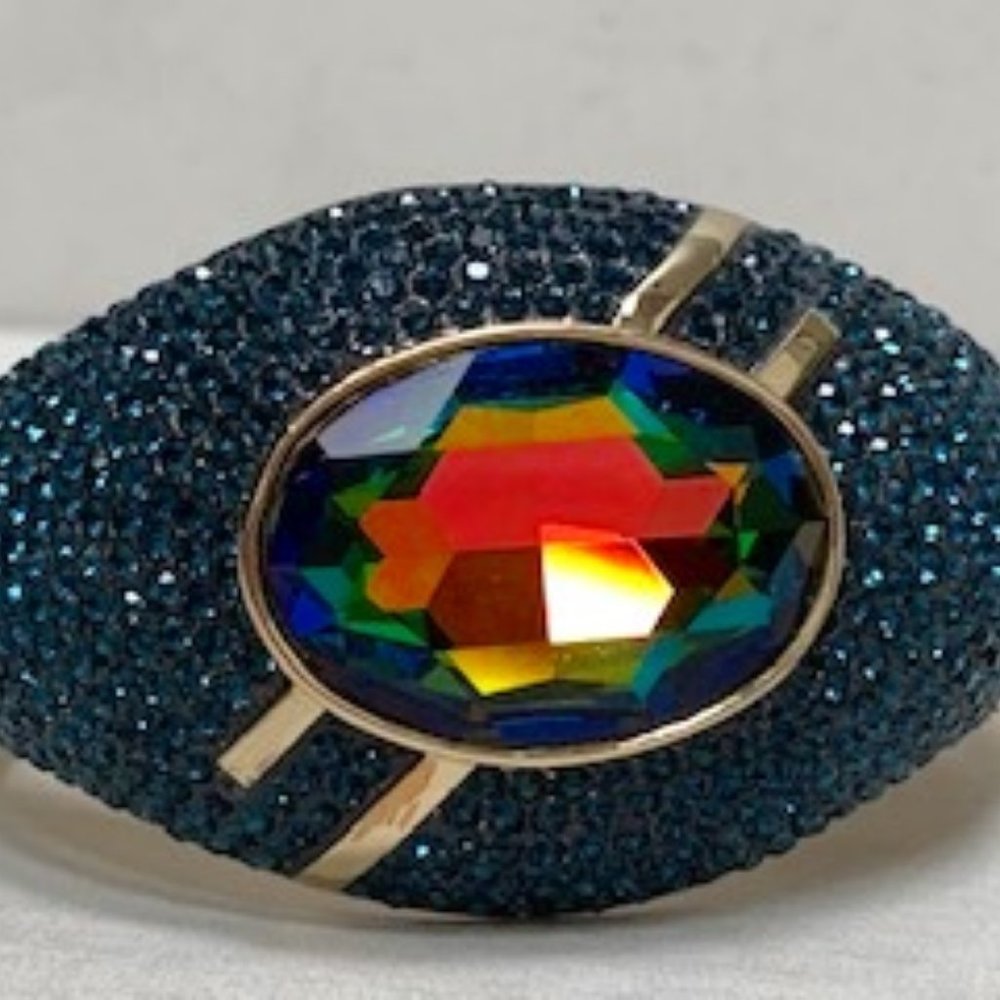 Fabulous AKKAD Blue Crystal Statement Bangle